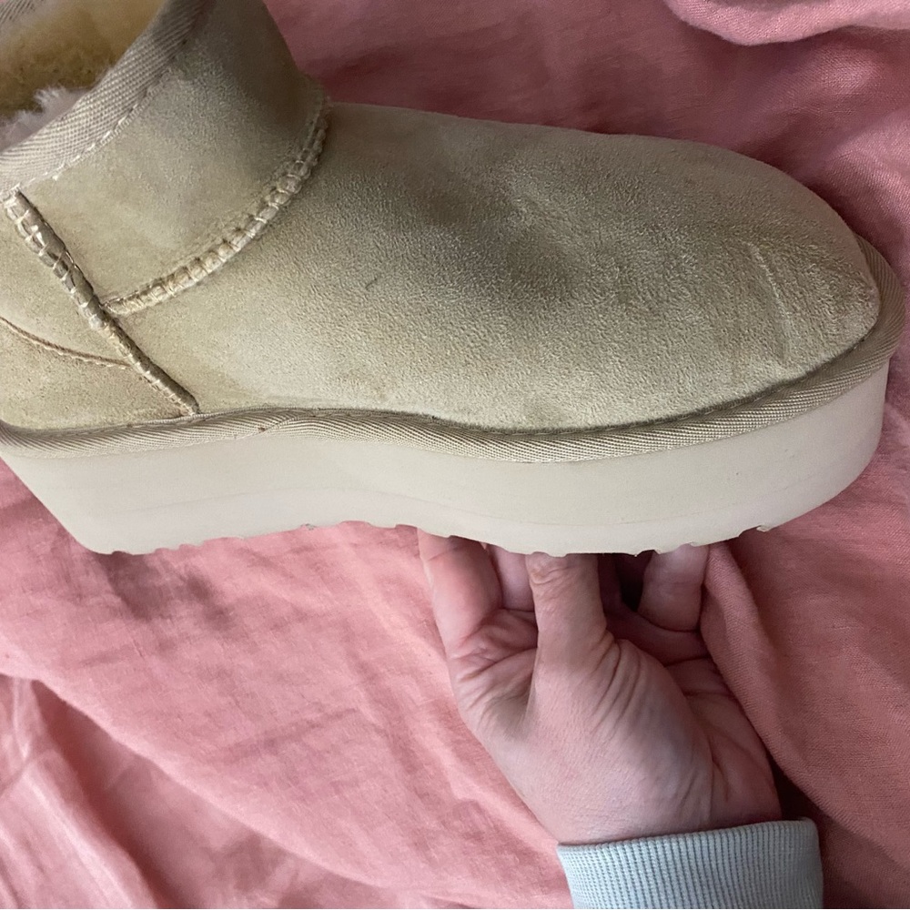 UGG Cream Platform Ankle Booties - image 4